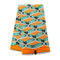 African Orange & Green Wax Print Fabric - 6 Yards