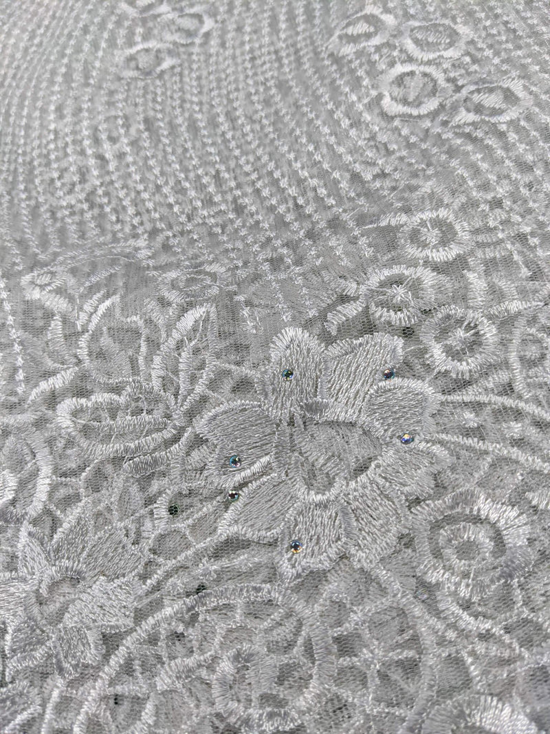 Silver French Net Lace