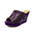 Purple Wedge Sandal Slippers