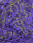 Purple & Gold French Lace