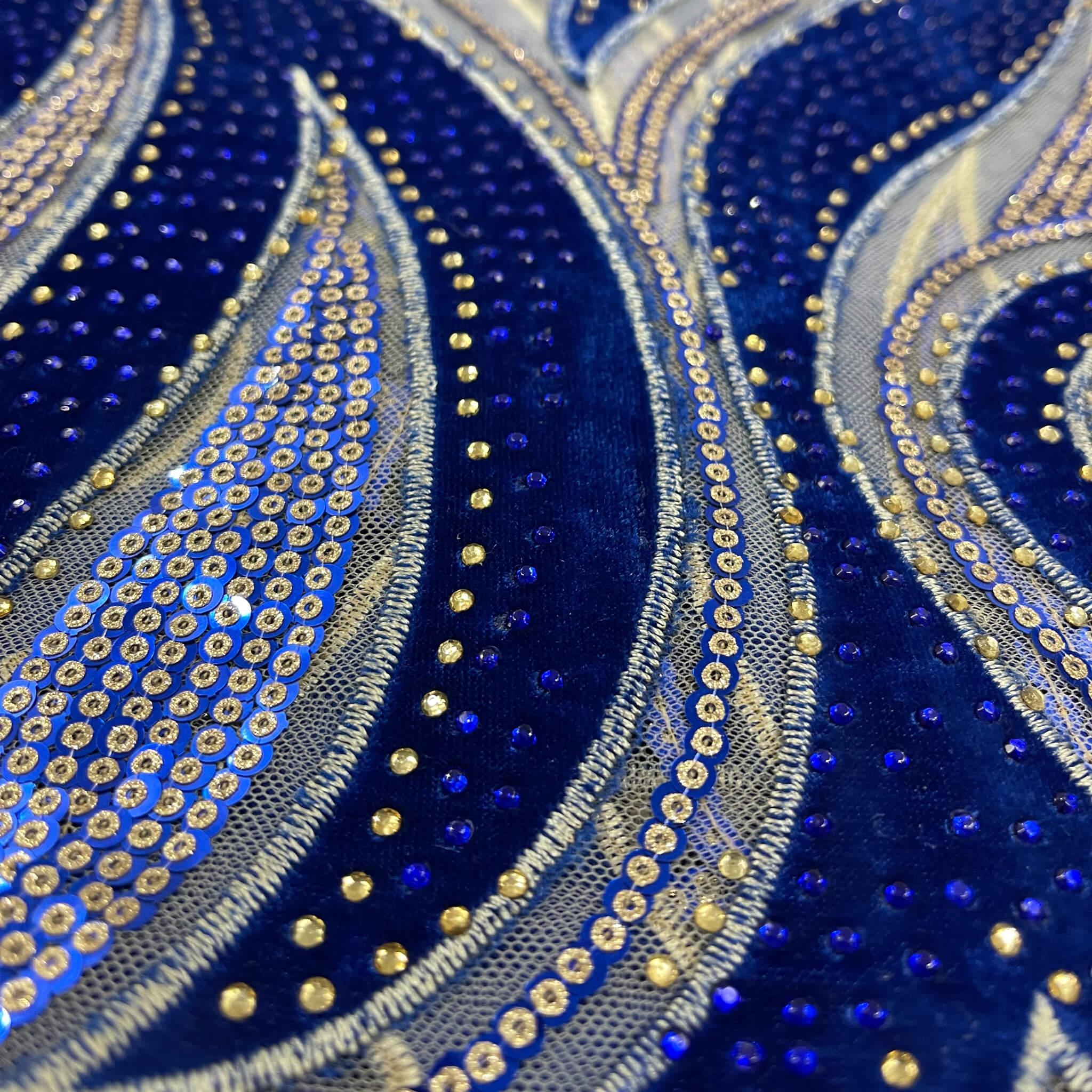 Blue Velvet Net Lace