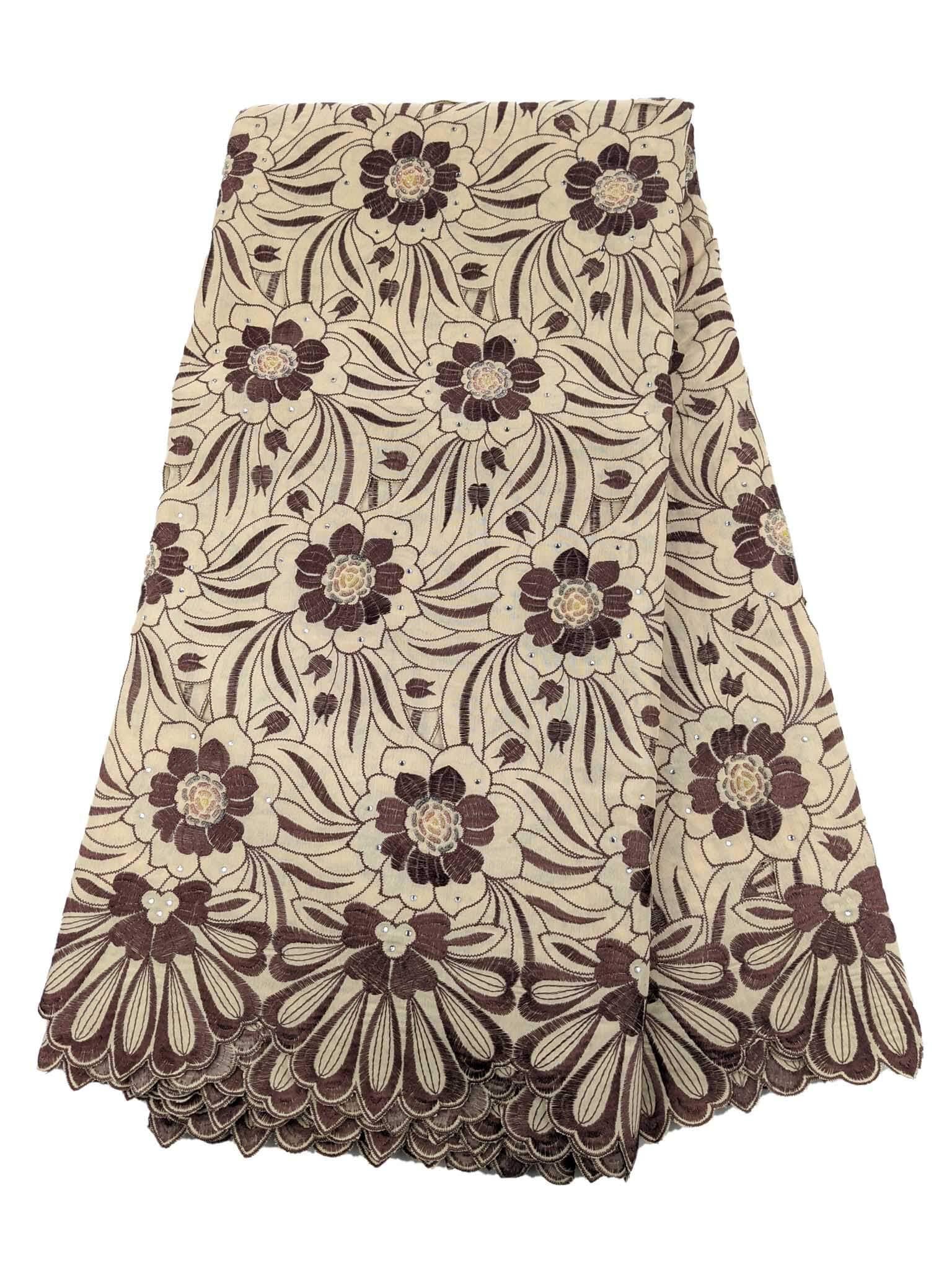 Brown & Creme Handcut Cotton Lace