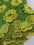 Green & Yellow Cotton Lace