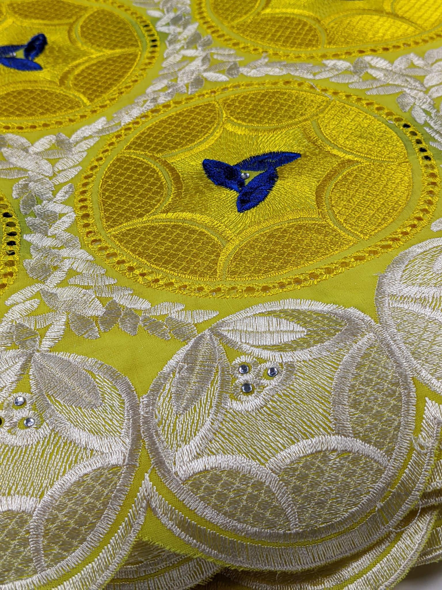 Yellow & Blue Cotton Lace