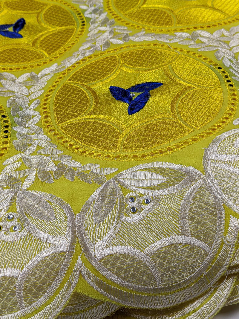 Yellow & Blue Cotton Lace