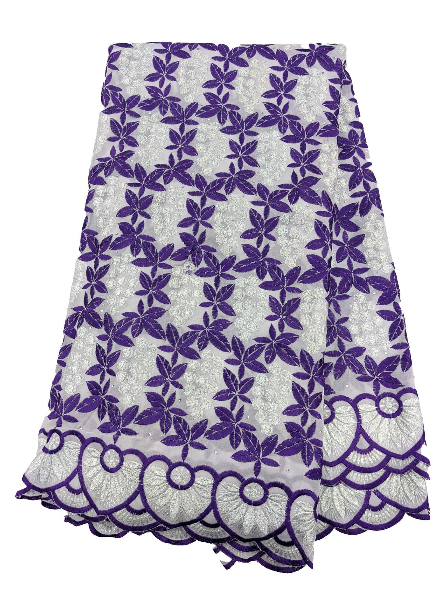 Purple, White & Silver Cotton Lace