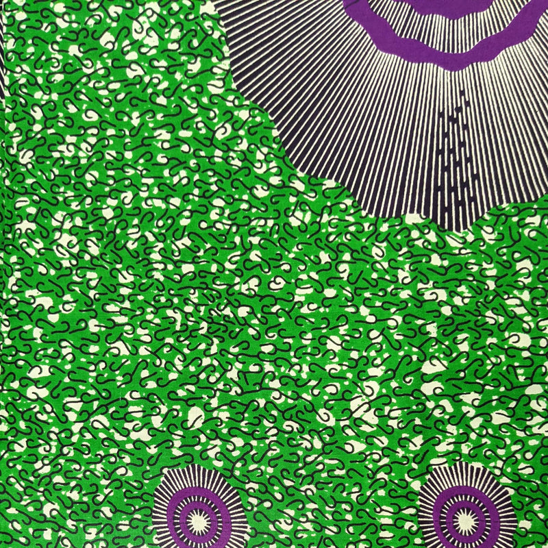 Green & Purple Circle Print Wax
