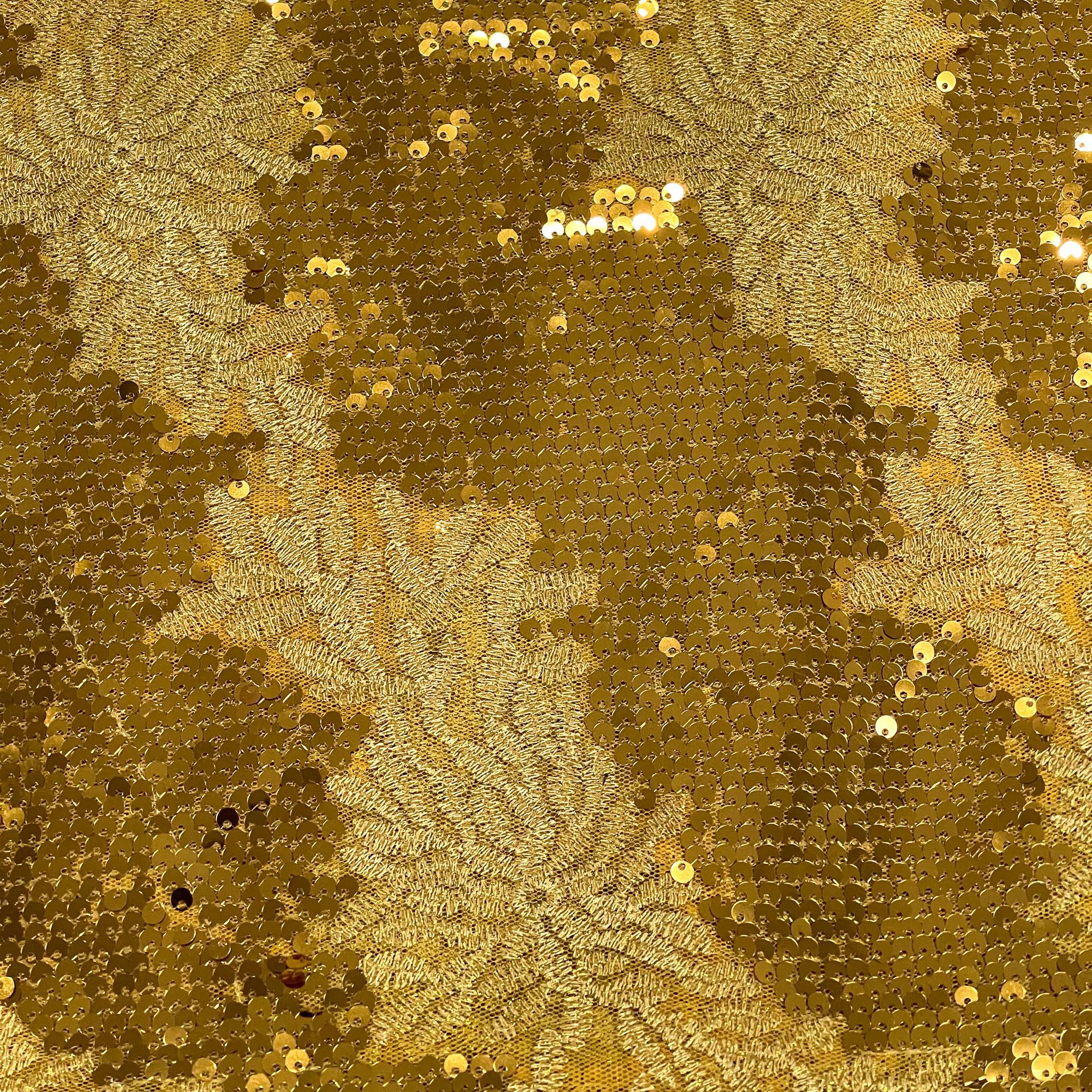 Yellow Gold Sequin Lace