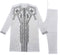 White & Silver Men Embroidery Long Sleeve Set