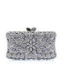 Silver and Lilac Floral Clutch Purse