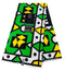 Green and Yellow Geometric African Wax Fabric