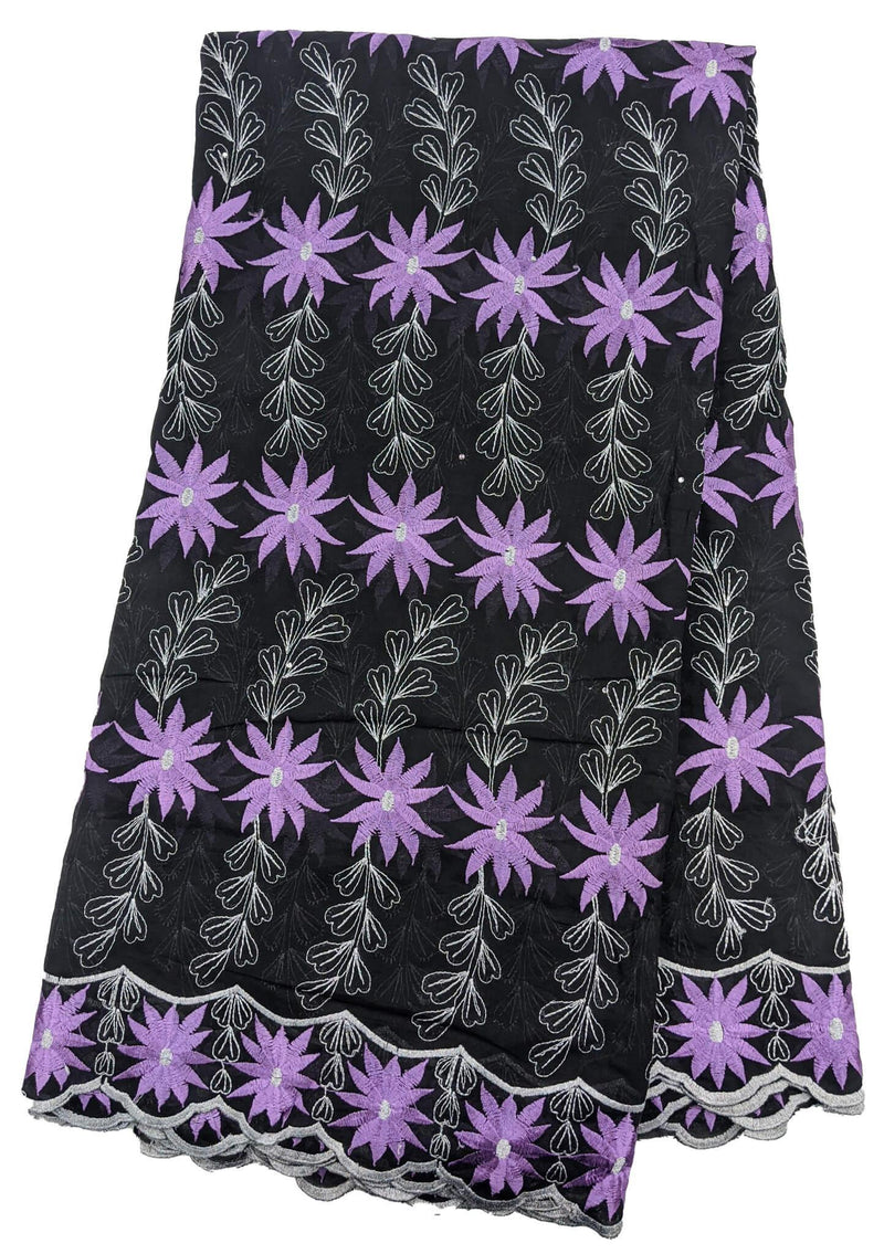 Purple, Black & Silver Cotton Lace