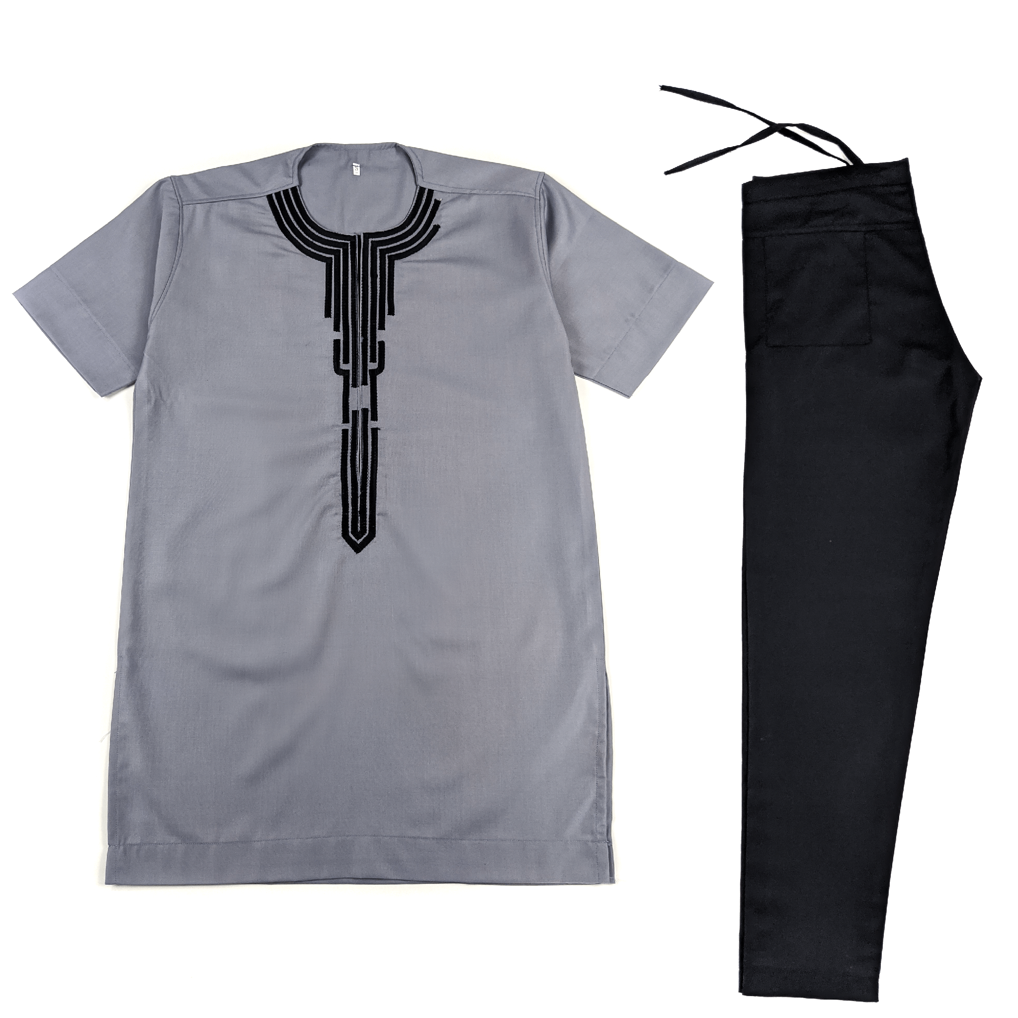 Grey & Black Short Sleeve Set
