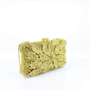 Yellow Crystal Floral Clutch Purse