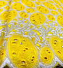 Yellow & Silver Cotton Lace