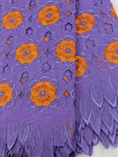 Purple & Orange Handcut Cotton Lace