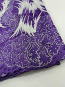 Purple & Silver French Net Lace