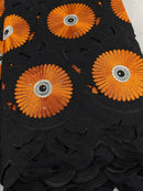 Black & Orange Cotton Lace