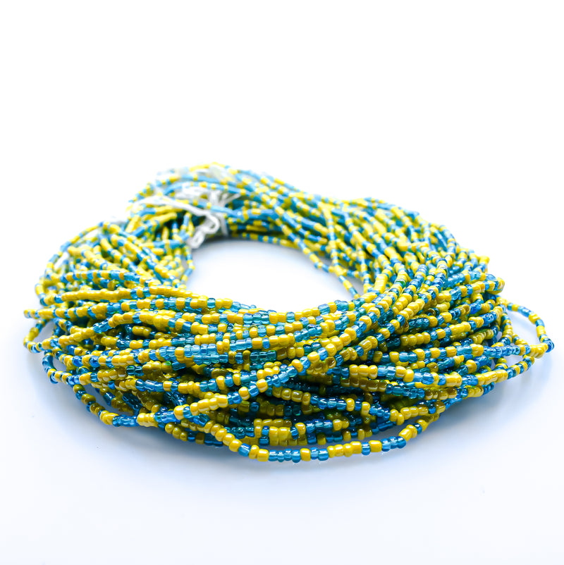 Sea von Green & Yellow African Waist Beads