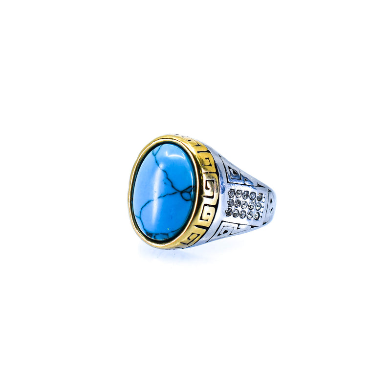Unisex Round Blue Ring
