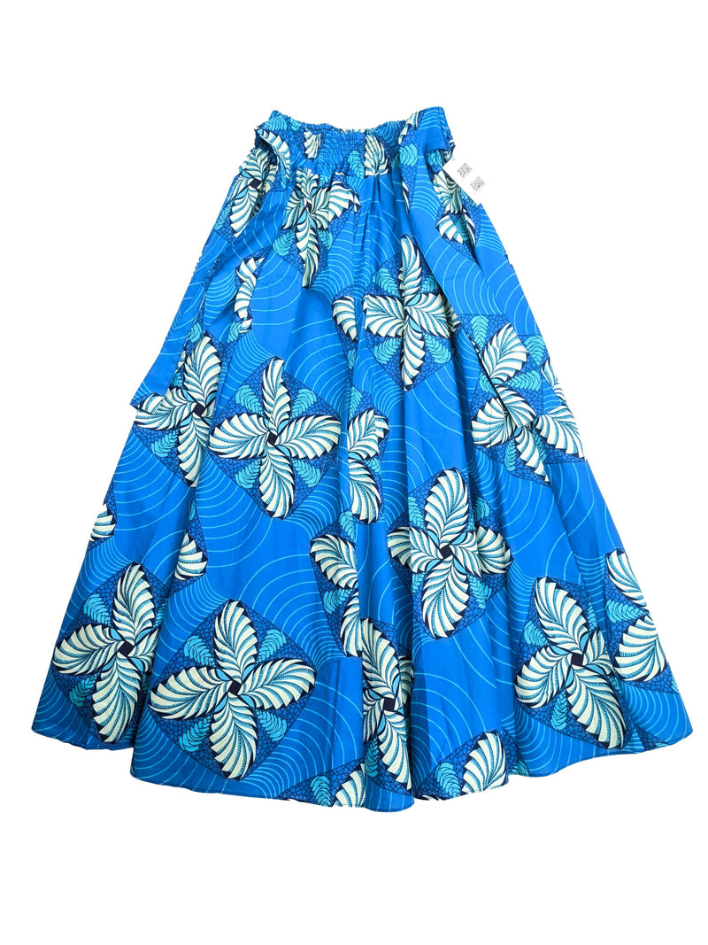 Long Ankara Wax Skirt w/Belt