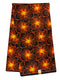 Orange Floral African Wax Print Fabric - 6 Yards