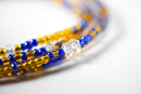 Blue & Gold String Tie Waist Beads