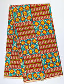 West African Wax Print Fabric - 6 Yards