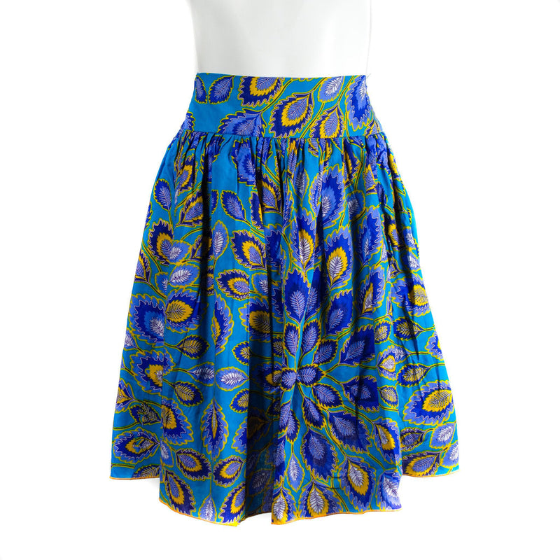 Blue & Yellow Ankara Wax Skirt