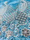 Blue & Silver Cotton Linen George Fabric