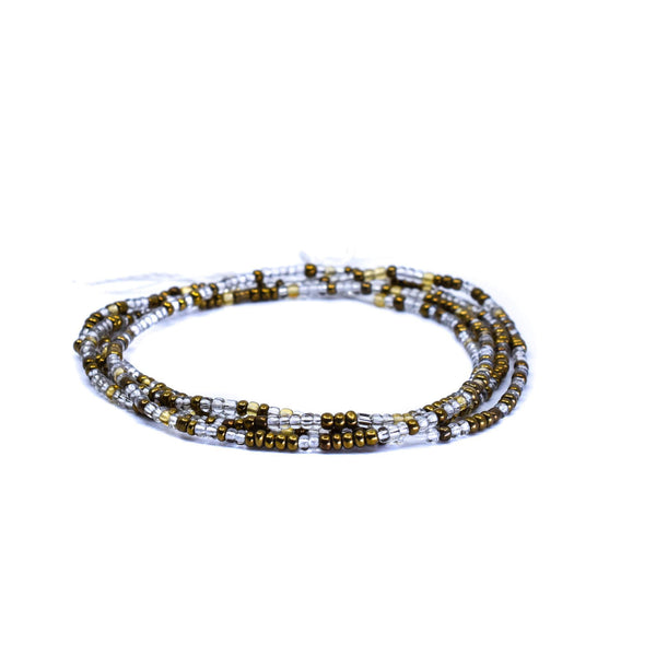 Clear & Gold African Waist Beads