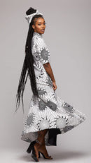$$African Tunic Wax Lace Trim Dress - AFRIKAN ATTIRE - african_clothing - Apparel - african_attireAFRIKAN ATTIRE - african_fashion