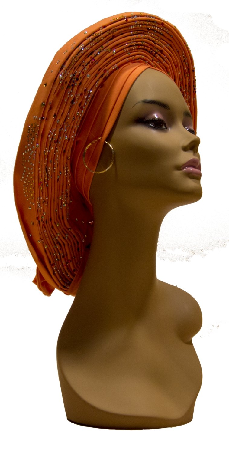 Auto Gele Orange - AFRIKAN ATTIRE - #african_clothing -