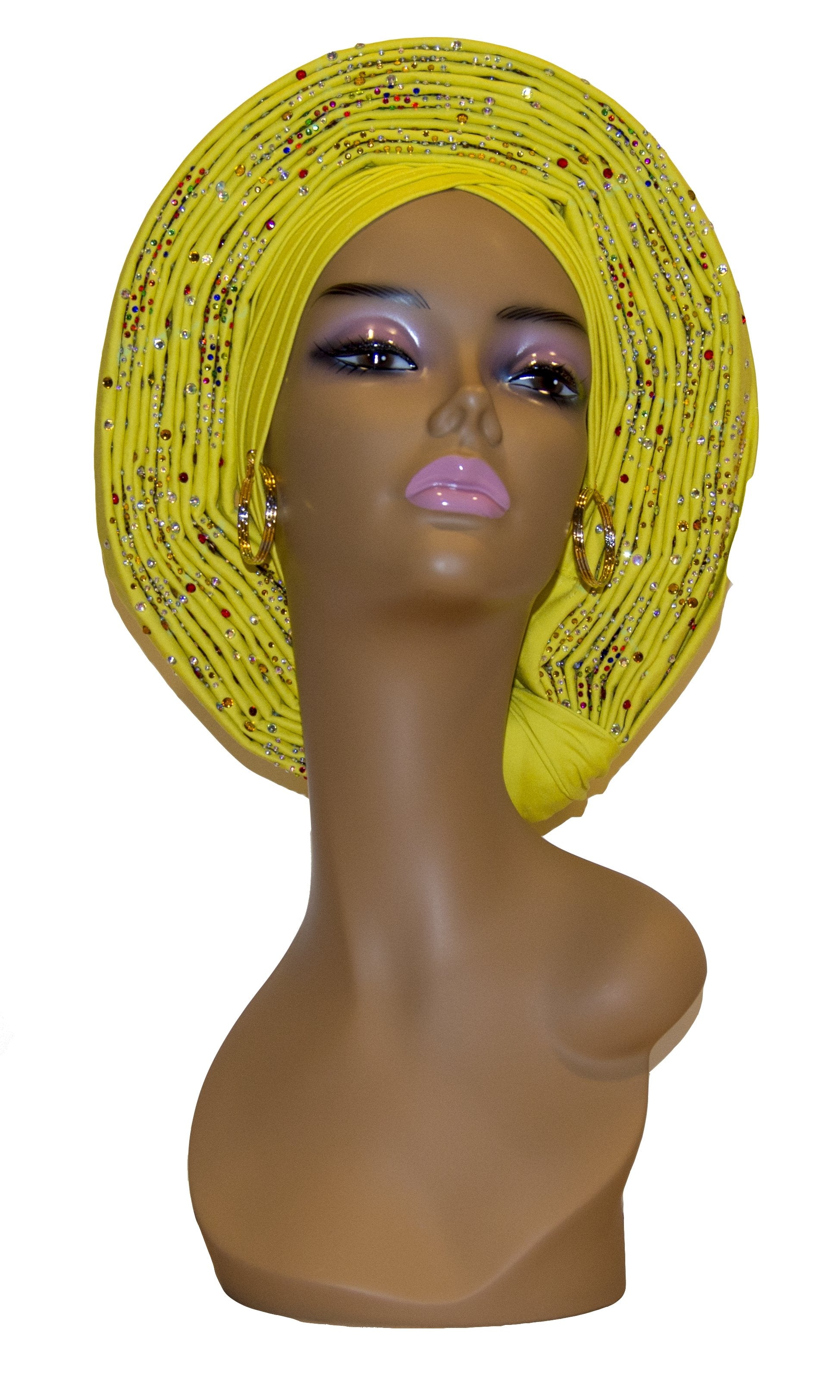 Auto Gele Yellow - AFRIKAN ATTIRE - #african_clothing -