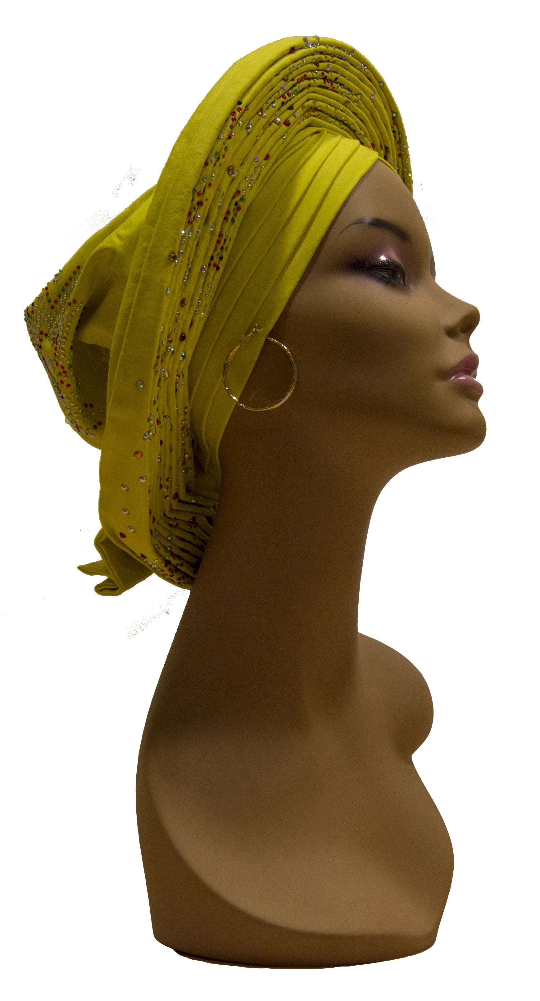 Auto Gele Yellow - AFRIKAN ATTIRE - #african_clothing -
