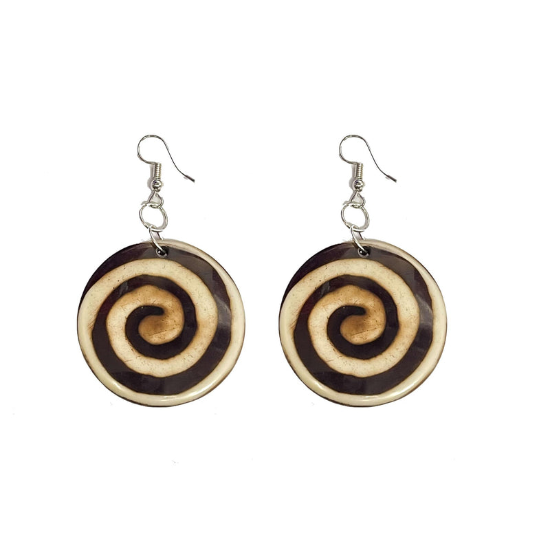 African Resin Hypnosis Circle Earring