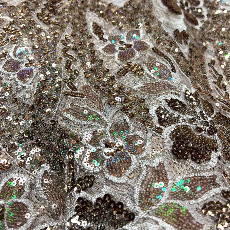 Gold Sequenced Net Lace