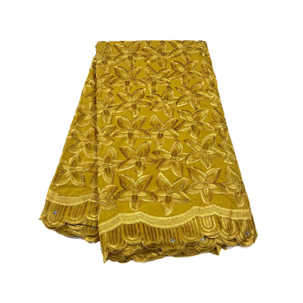 Gold Floral Cotton Lace