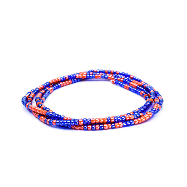 Blue & Peach African Waist Beads