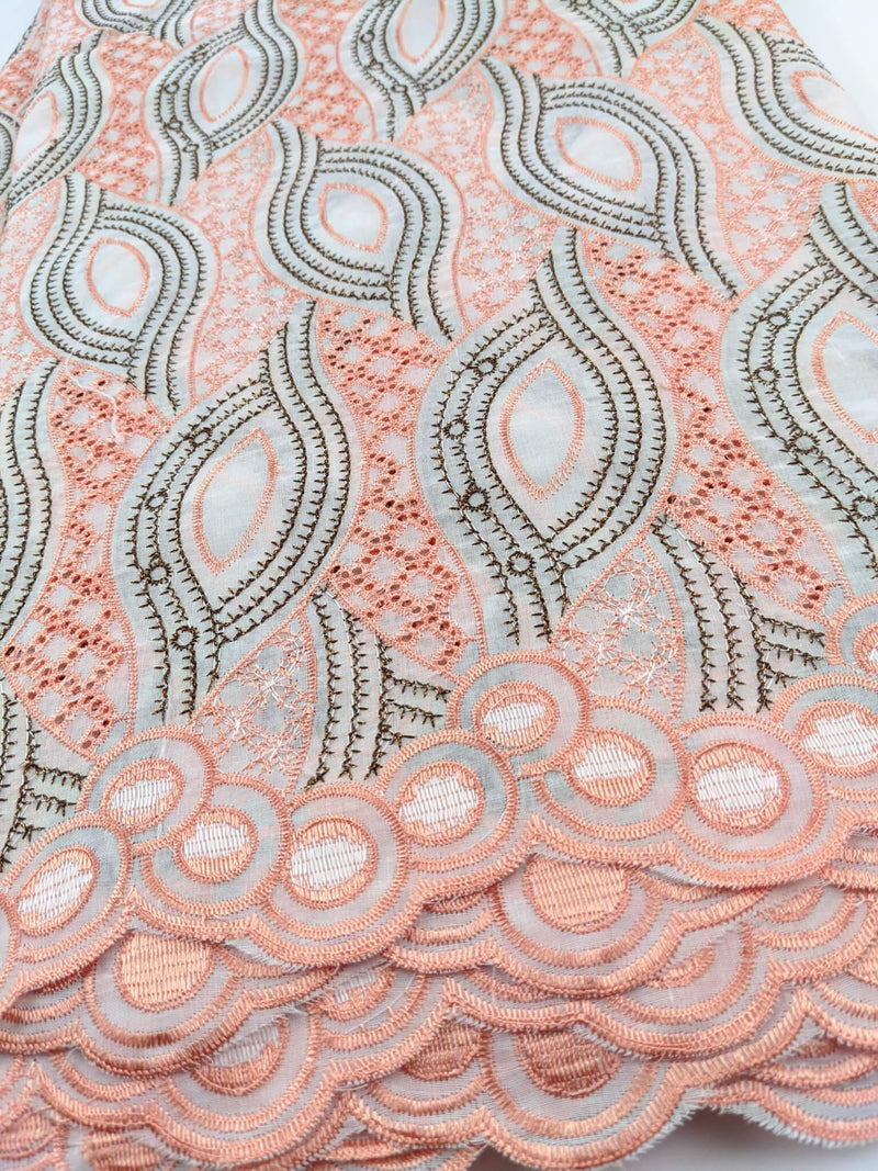 Peach & Bronze Cotton Lace