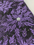 Black & Purple French Net Lace