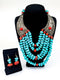 Beaded Turquoise Winged Necklace Set - AFRIKAN ATTIRE - african_clothing - - african_attireAFRIKAN ATTIRE - african_fashion