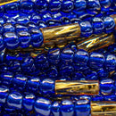 Blue & Gold African Waist Beads - AFRIKAN ATTIRE - african_clothing - - african_attireAFRIKAN ATTIRE - african_fashion