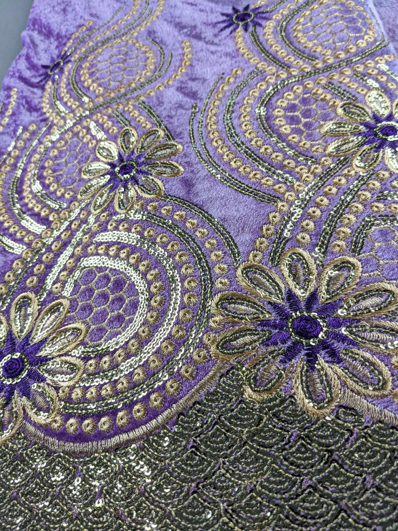 Purple Velvet George Fabric