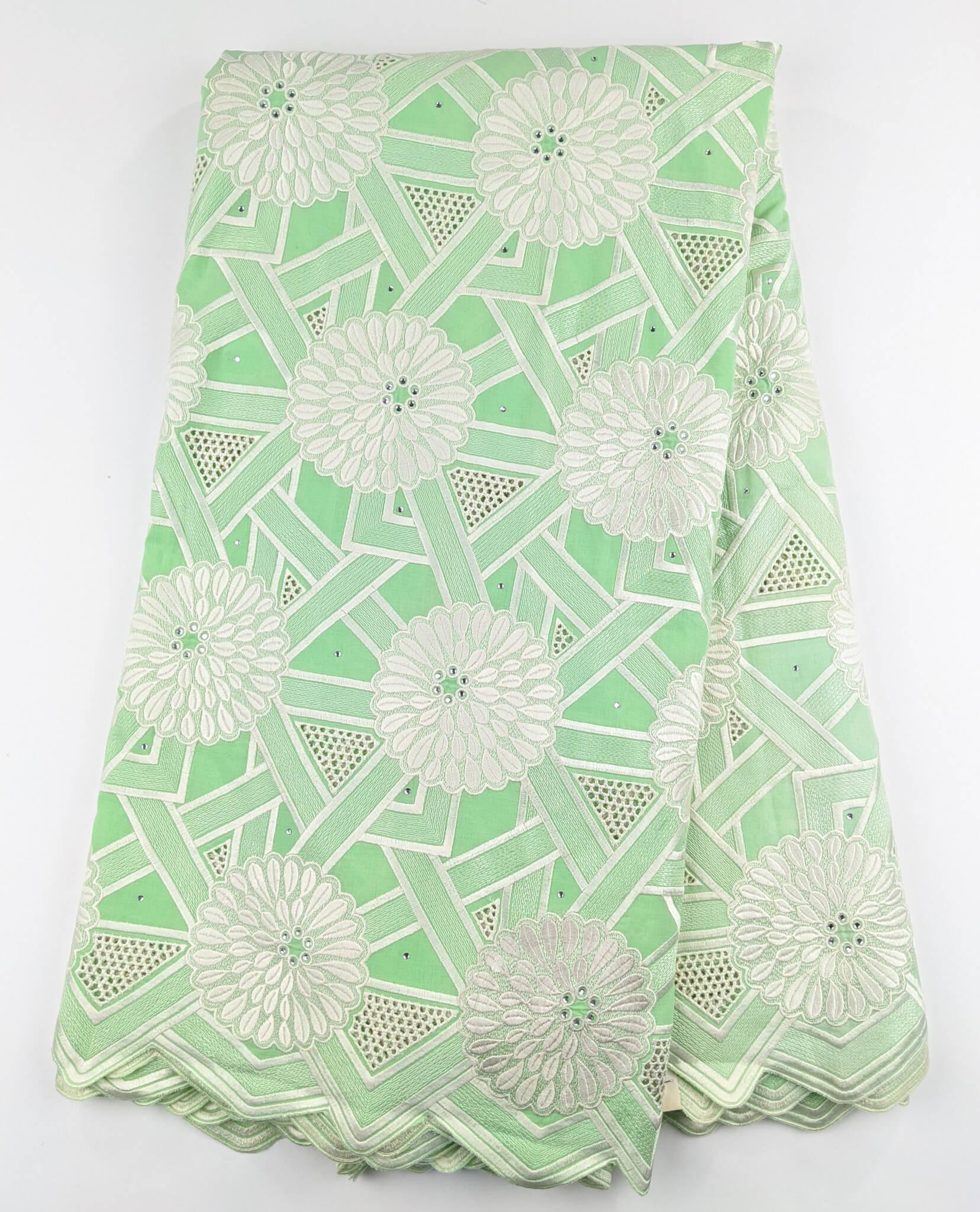 Green & Silver Cotton Lace