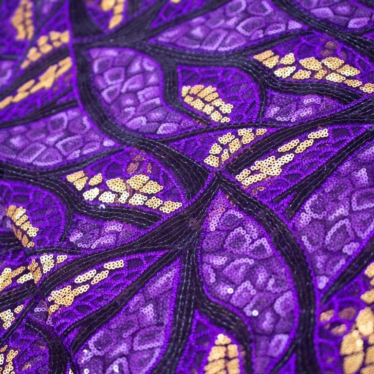 Purple Net Sequence Lace