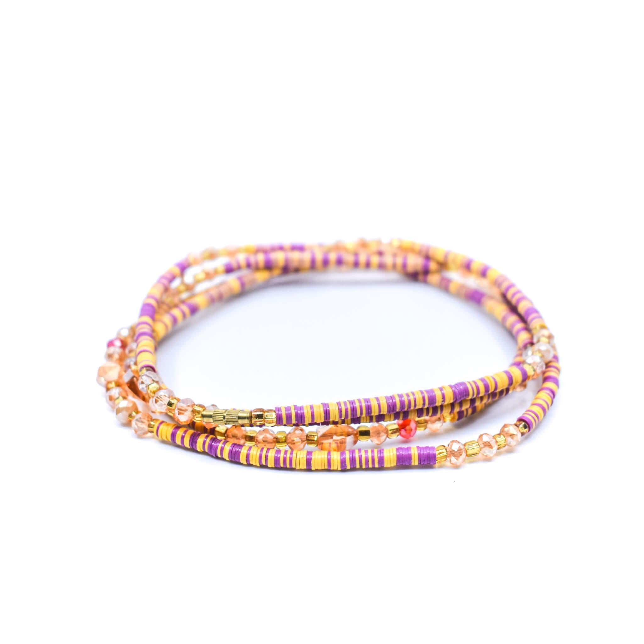 Purple & Yellow Fulani Waist Bead