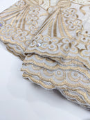 Gold & Bronze Cotton Embroidery Lace