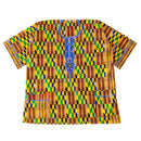Kente Shirt with Neckline Embroidery