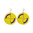 Circular Yellow Maasai Beaded Earrings